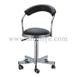 不銹鋼靠背皮面圓凳